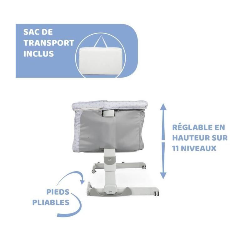 Berceau cododo Next2Me Dream Silver - Chicco - Hauteur réglable