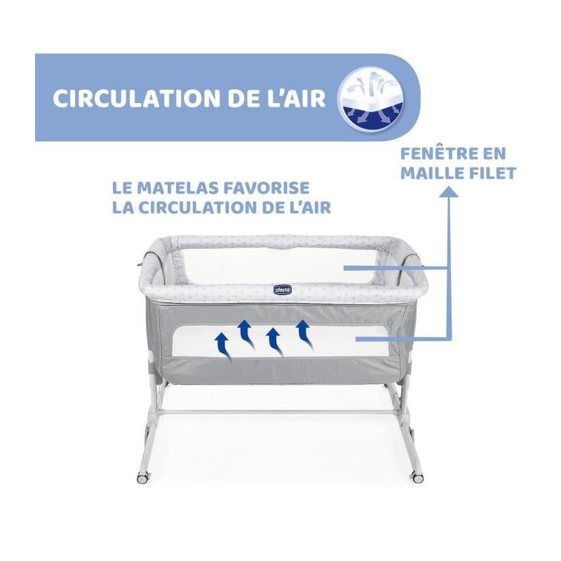 Berceau cododo Next2Me Dream Silver - Chicco - Hauteur réglable