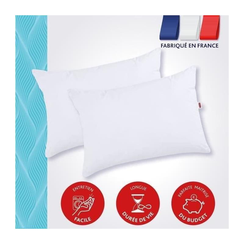 Lot de 2 oreillers Tendance 50x70 cm - 100% Polyester