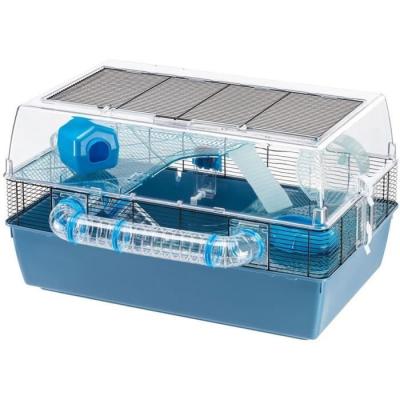 Cage FERPLAST DUNA FUN LARGE - Bleu - 3 étages - Spacieuse et ludique