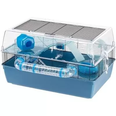 Cage FERPLAST DUNA FUN LARGE - Bleu - 3 étages - Spacieuse et ludique