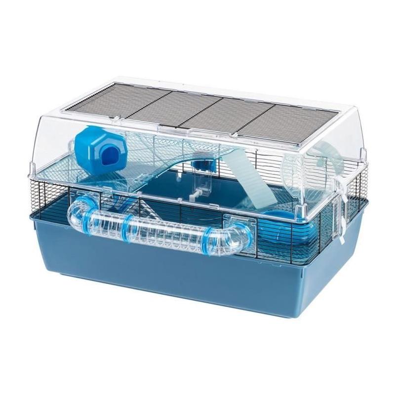 Cage FERPLAST DUNA FUN LARGE - Bleu - 3 étages - Spacieuse et ludique