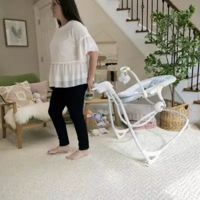 Balancelle bébé électrique pivotante 180° - Everston: 6 vitesses & 3 directions