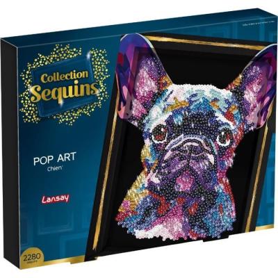 Kit loisir créatif LANSAY - Sequins Pop art chien - 14 ans+