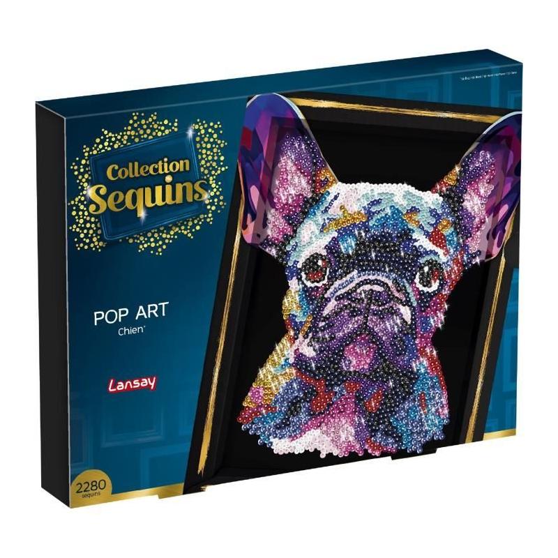 Kit loisir créatif LANSAY - Sequins Pop art chien - 14 ans+