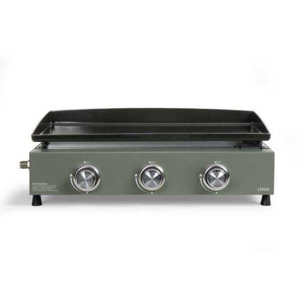 Plancha gaz - LIVOO - DOC324 - 3 brûleurs - Vert / Noir