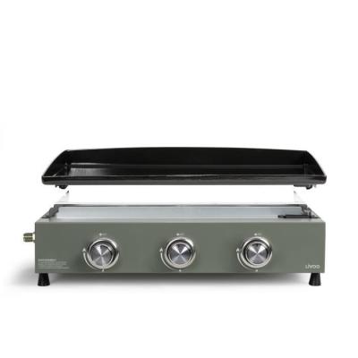 Plancha gaz LIVOO DOC324 3 brûleurs - Vert / Noir - Spécial BBQ
