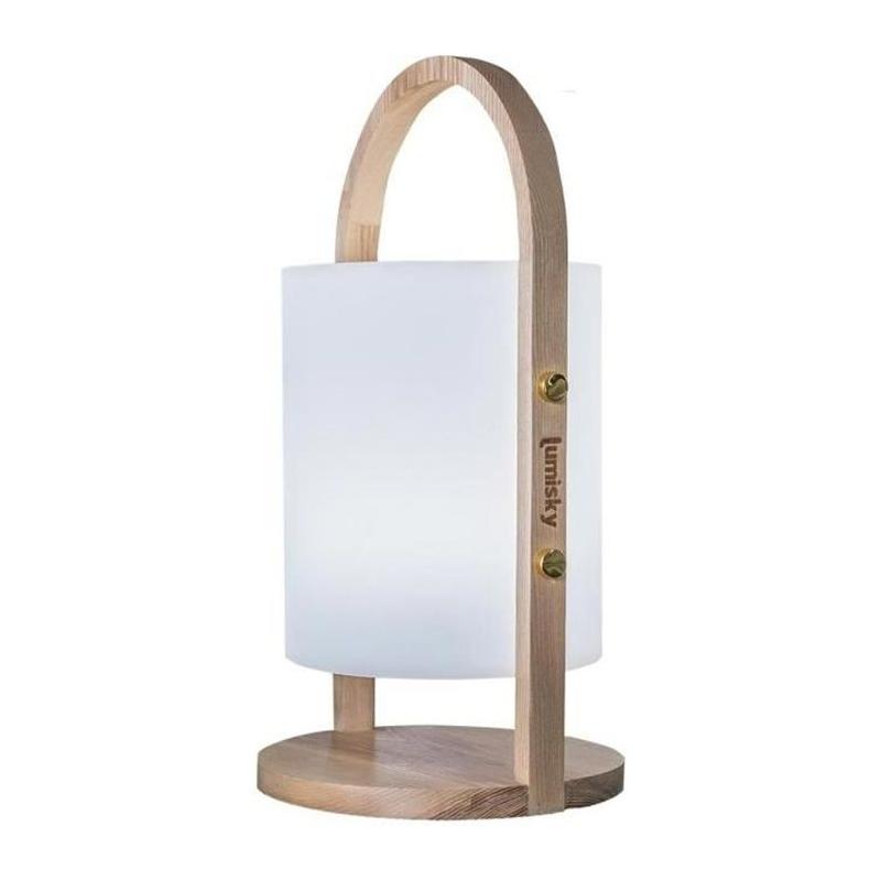 Lanterne LED Woody LUMISKY - Blanc - Design scandinave