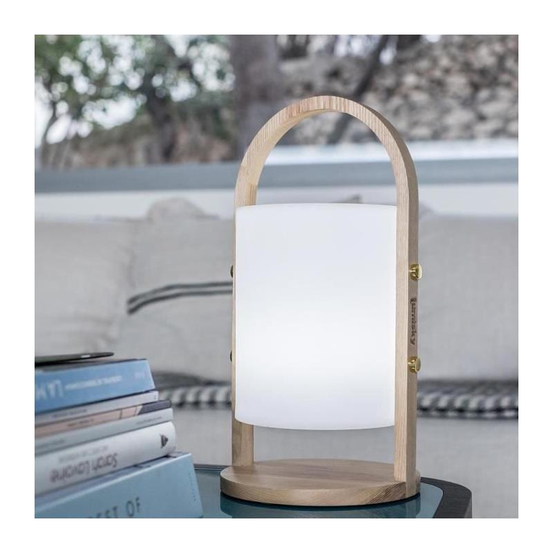 Lanterne LED Woody LUMISKY - Blanc - Design scandinave