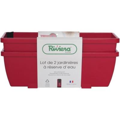 Lot de 2 jardinières RIVIERA EVA - 57cm - Rouge