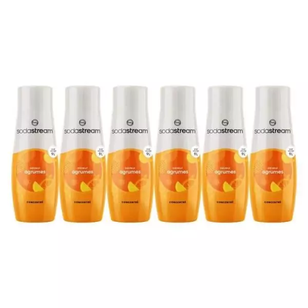 Concentrés SODASTREAM - Lot de 6 concentrés Agrumes - Jusqu'a 54L de boissons - 440ml