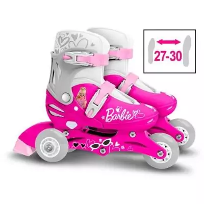 Patins en ligne 3 Roues Barbie - Longueur: 24cm, Largeur: 46cm, Hauteur: 11cm