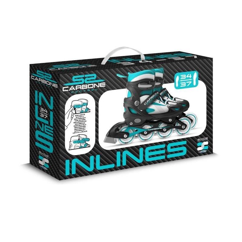 Roller en ligne ajustable Semi-soft - Taille 34-37 - SKIDS CONTROL CARBONE