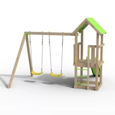 Aire de jeux bois EASY XPERIENCE TRIGANO - 6 enfants