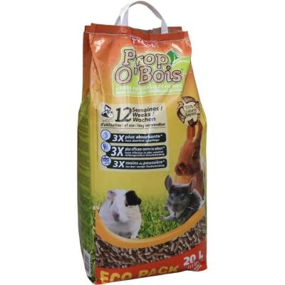 Litière Prop'O Bois pour Rongeurs 20L - Lit vegetal & copeaux - 53x33x17 cm