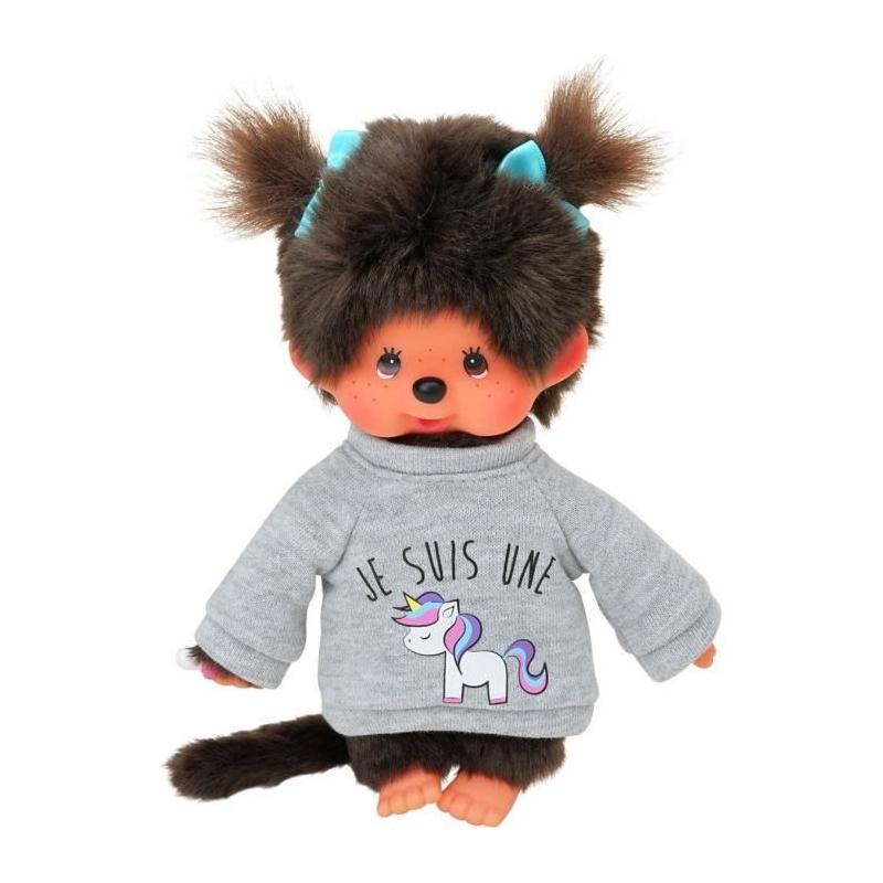 Peluche Monchhichi Licorne 20 cm - Douceur enchantée