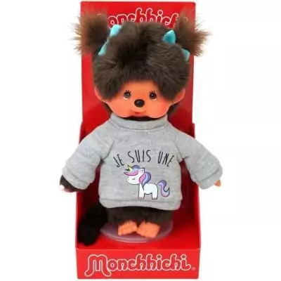 Peluche Monchhichi Licorne 20 cm - Douceur enchantée
