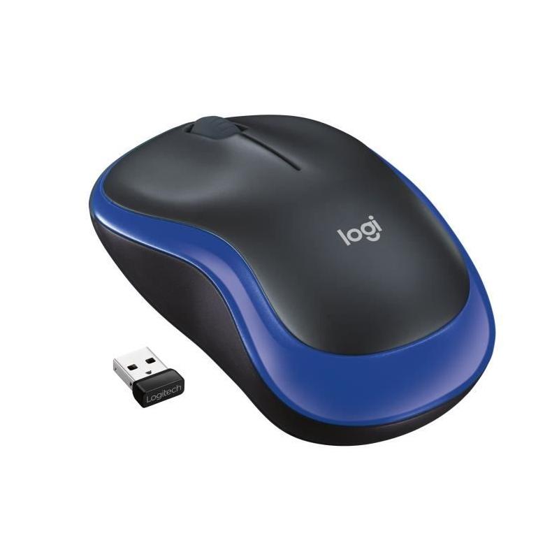 Souris sans fil Logitech M185 Bleu - Compacte et Pratique
