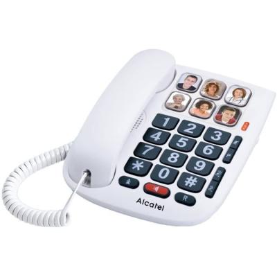 Téléphone filaire senior Alcatel TMax 10 - Mémoires photos - Mains-libres - Blanc