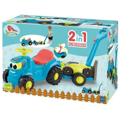 Porteur Tracteur remorque + tondeuse 103,5 cm - ECOIFFIER - Pour bébé - Multicolore