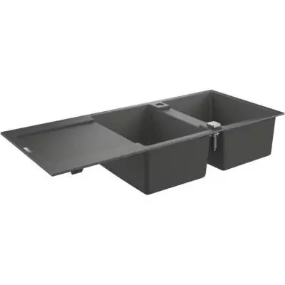 Évier composite GROHE avec égouttoir K500 1160 x 500 mm Gris granite