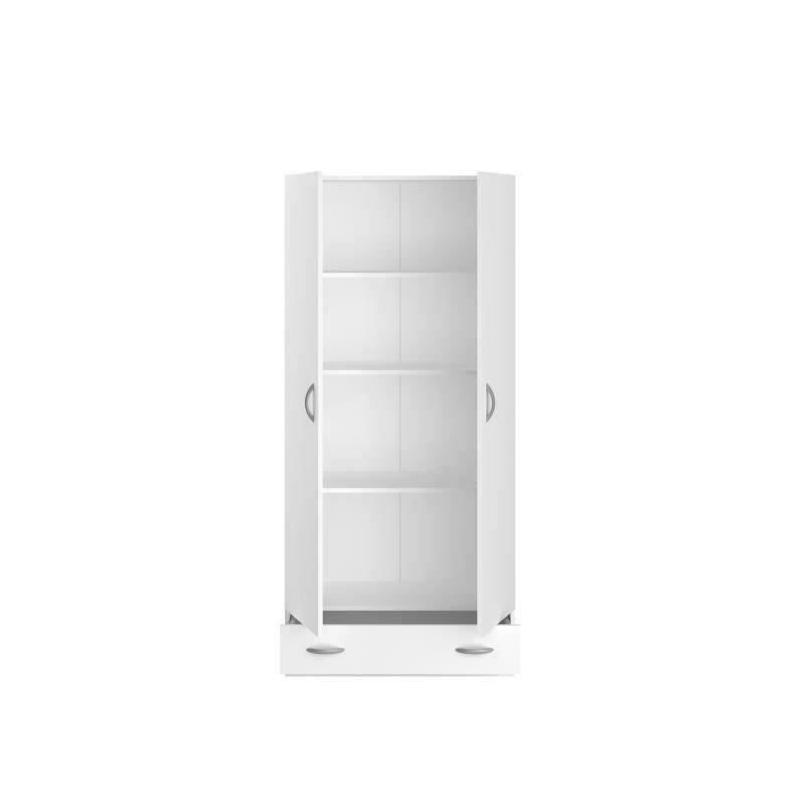 Armoire 2 portes battantes + 1 tiroir blanc - Made in France