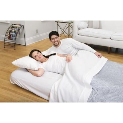 Matelas gonflable double Horizon avec pompe électrique et sac - Bleu