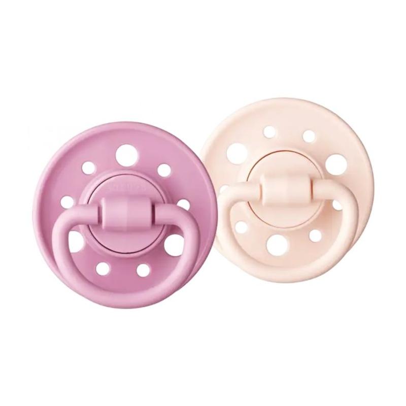 Sucette Dodie Gaia +0m Caoutchouc Ronde Rose - Lot de 2 - Dimensions compactes