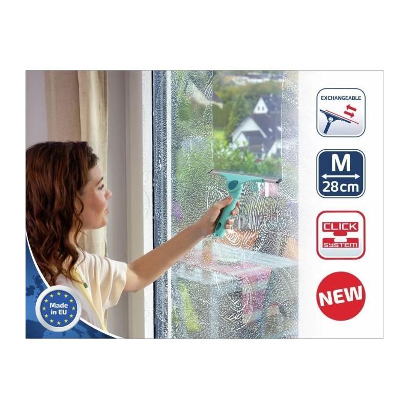 Raclette vitres 2-en-1 LEIFHEIT M Pro Reach - 28 cm - Turquoise