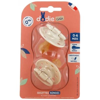 Sucettes-Dodie Gaia Rondes 0-6M x2 - Beige, Dimensions: 23x18x5 cm