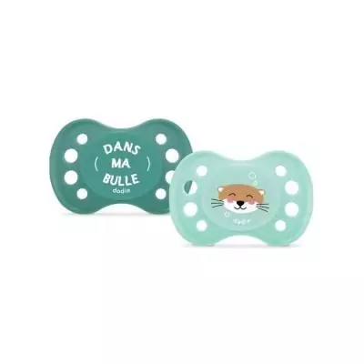 Lot de 2 sucettes anatomiques Dodie - Loutre, taille 0/6 mois