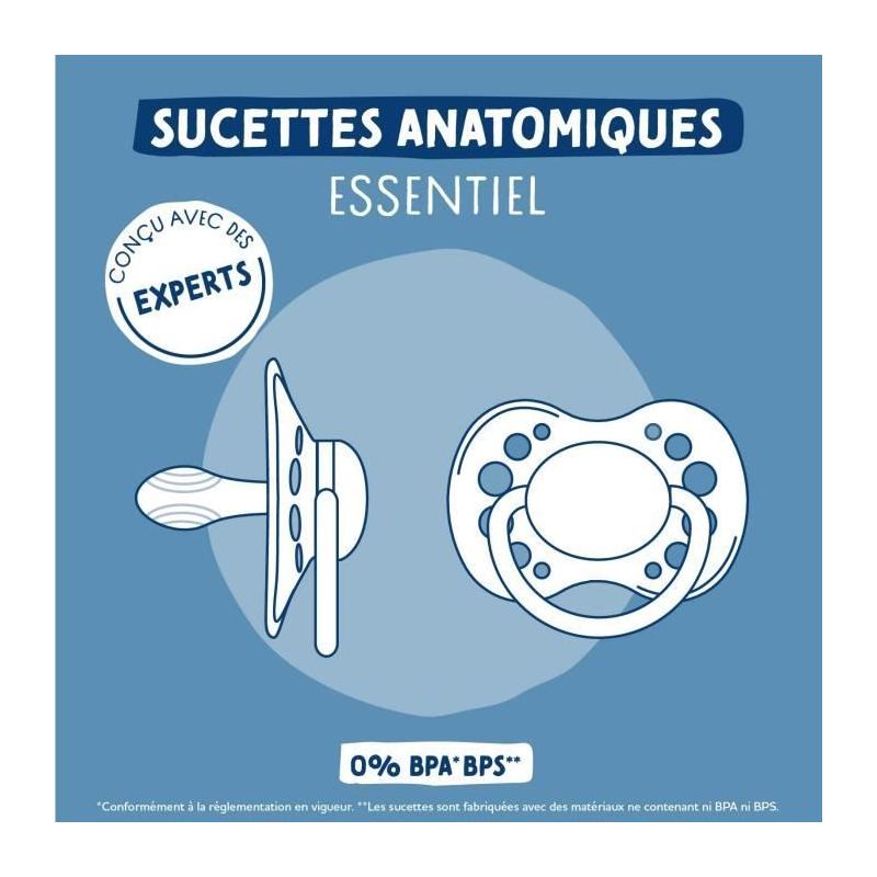 Lot de 2 sucettes anatomiques Dodie - Loutre, taille 0/6 mois