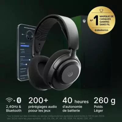 Casque gaming sans fil - STEELSERIES - Arctis Nova 3XW - Autonomie 40h - Connexion 2,4 GHz - Compatible Xbox Casque gaming sans fil - STEELSERIES - Arctis Nova 3XW - Autonomie 40h - Connexion 2,4 GHz - Compatible Xbox