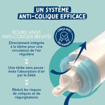 Lot de 3 biberons Dodie 270ml - Tétine plate - Vert