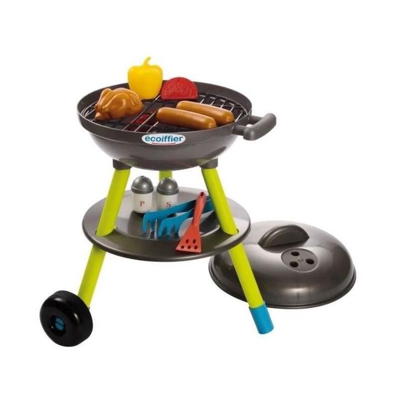Jouets Ecoiffier - Barbecue Charbon + 16 Accessoires - Fabriqué en France