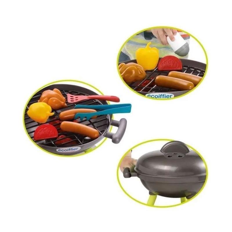 Jouets Ecoiffier - Barbecue Charbon + 16 Accessoires - Fabriqué en France