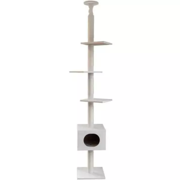 KERBL - Arbre a chat FERDI - 38 x 38 x 240 a 260 cm - Blanc - Sisal