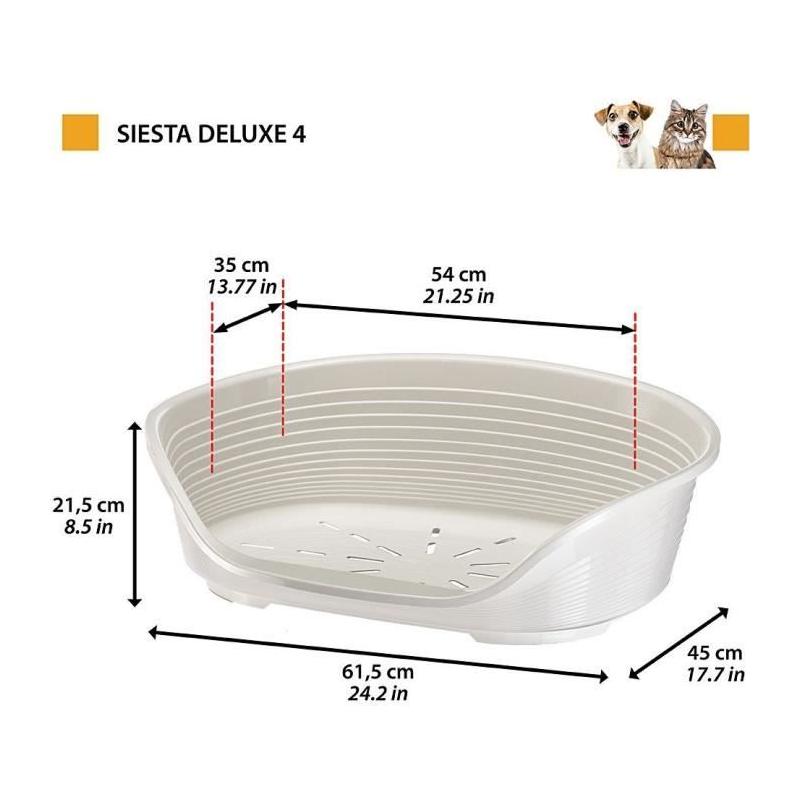 Corbeille FERPLAST SIESTA DELUXE 4 Bordeaux - Confort et élégance