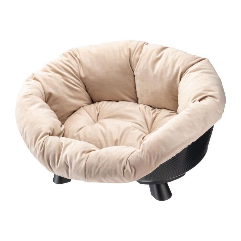 Corbeille FERPLAST SOFA THRONE 4 Noir avec coussin - Confortable et élégant