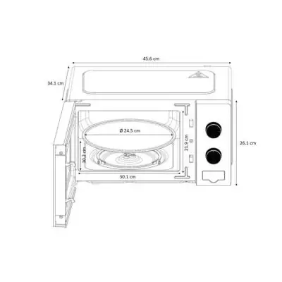 Micro-ondes OCEANIC MO20B11 Noir 20L - Compact et Puissant