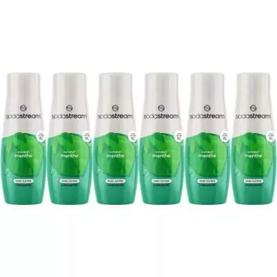 Concentrés SODASTREAM - Lot de 6 saveurs Menthe sans sucres - Jusqu'à 54L - 440 ml