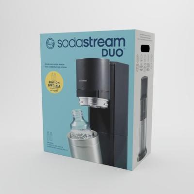 Machine à eau pétillante SODASTREAM - DUO Noire - 2 carafes en verre 1L