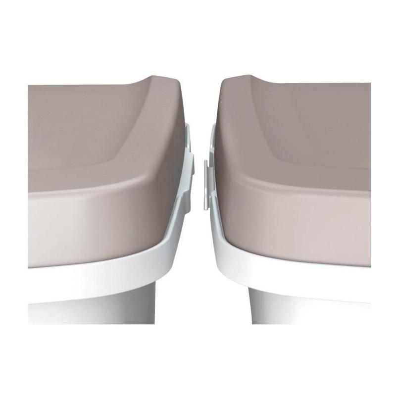 Boîte de rangement pour croquettes pour animaux - Brun/blanc - 15L