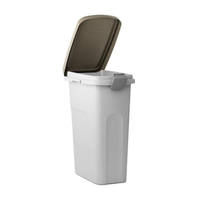Boîte de rangement pour croquettes pour animaux - Brun/blanc - 15L