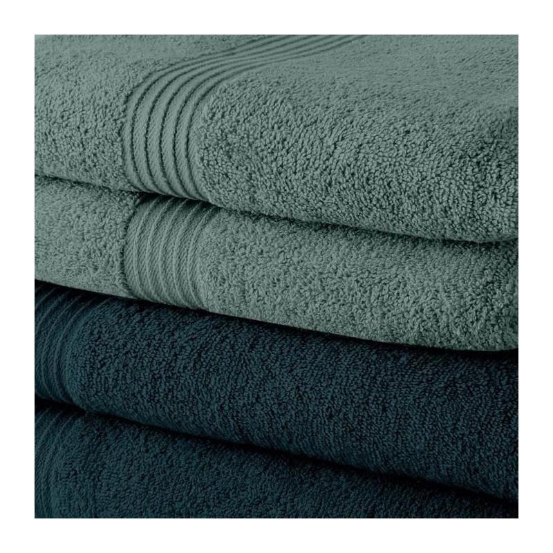 Lot de 10 serviettes de Toilette TODAY 50x90 cm en coton - 5 paon + 5 celadon