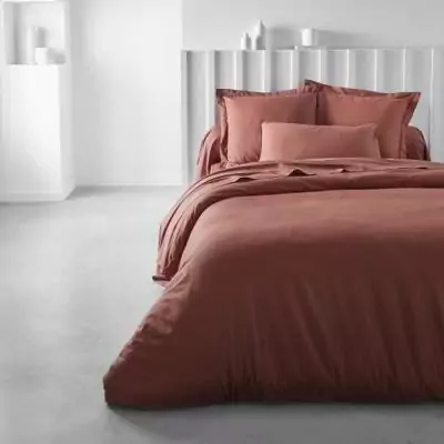 Housse de couette TODAY Essential Terracotta 240x260 cm - 100% Coton bio Housse de couette TODAY Essential Terracotta 240x260 cm - 100% Coton bio
