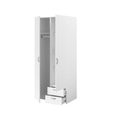 Armoire VARIA Parisot - Blanc - 2 portes battantes + 2 tiroirs
