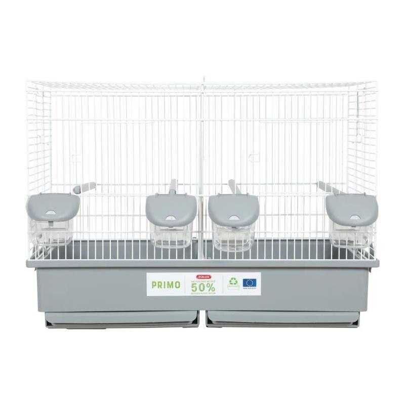 Cage d'élevage oiseaux Zolux Primo Cati 57 x 34.5 x 41 cm Blanc et gris
