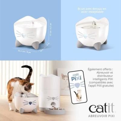 Fontaine à eau automatique pour chat Catit - 2,5 L - Vert