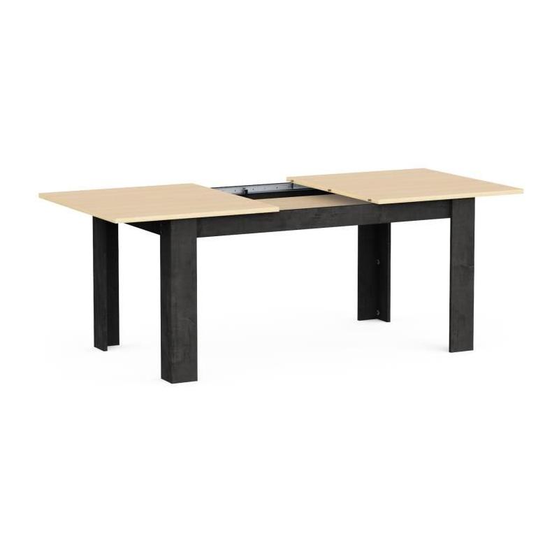 Table à manger extensible KENT - Chêne de fil / Sidewalk - 155/205 x 90 cm